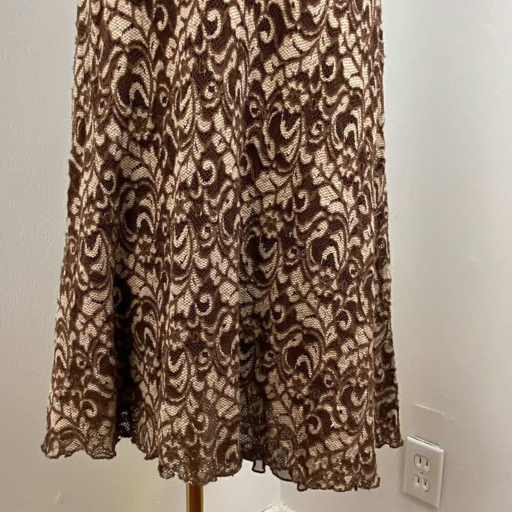 Vtg Studio Y Lace‎ Dress Brown Whimsigoth Romantic Grunge Sleeveless Women L - Picture 7 of 13